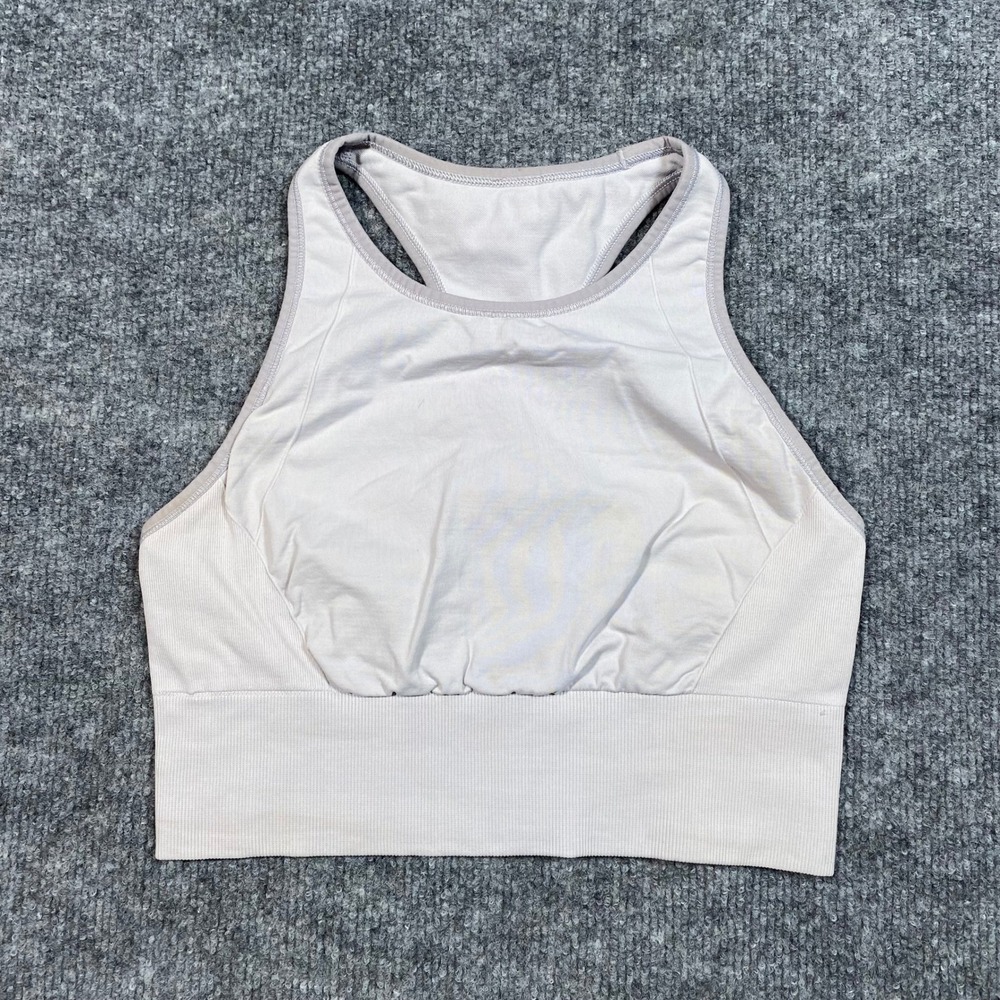 Lululemon Ebb to Train Bra Lilac Grey High Neck Seamless Sports Bra 6 LW2BLGS